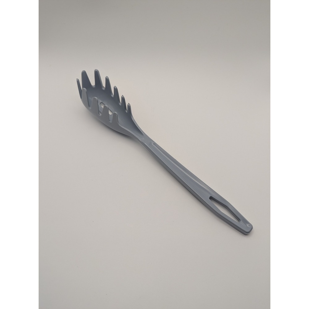 Vintage Gray Nylon Plastic Spaghetti Slotted Server Spoon Pasta Utensil Kitchen - Picture 1 of 8
